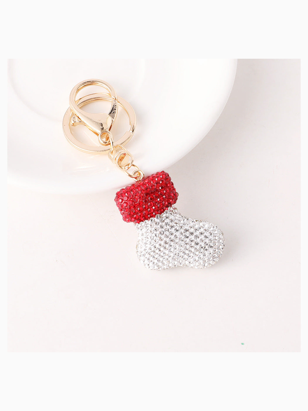 Red Christmas stocking keychain