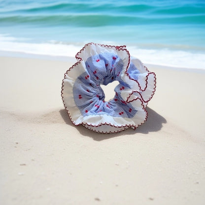 GIFTY - Double-Layer Ruffled Gingham Scrunchie