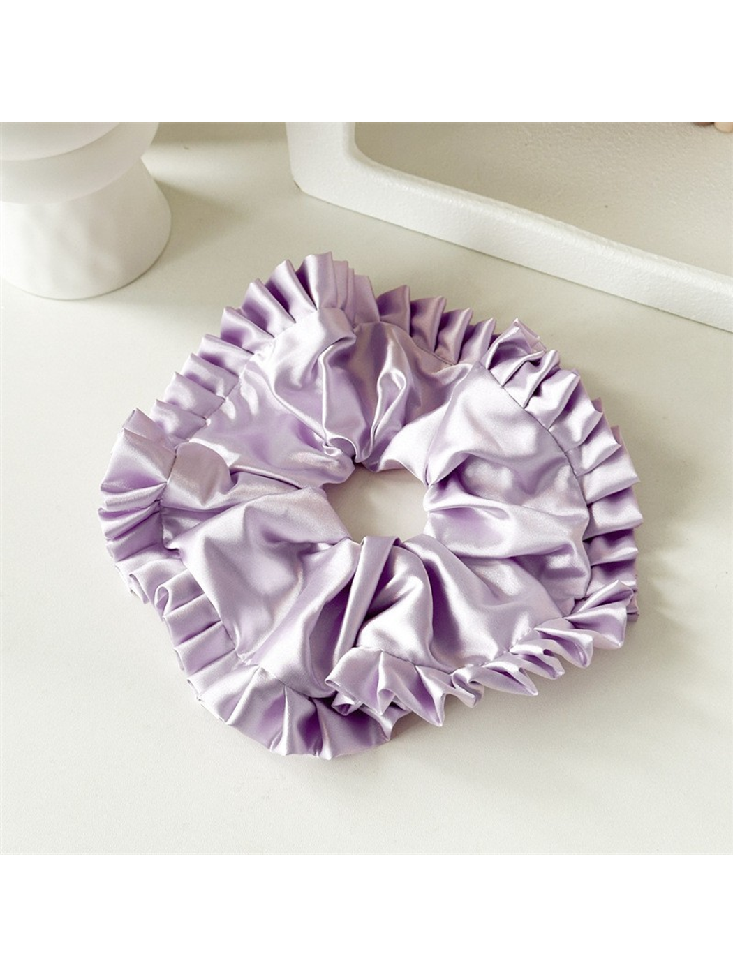 Gifty - Oversized Ruffled Satin Look Scrunchie