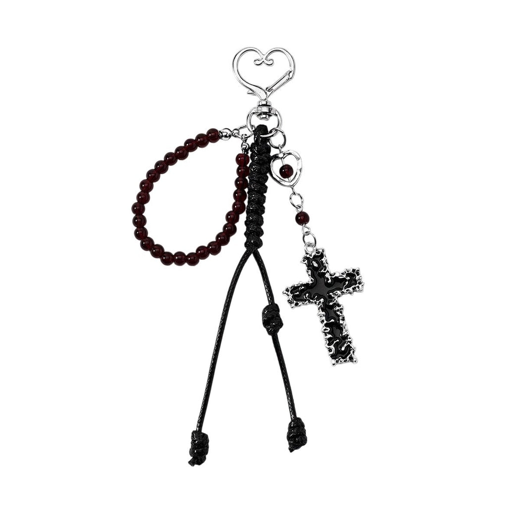 Keypus - Halloween Thorn Rose Skull Cross Keychain