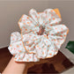 Gifty - Orange Floral Scrunchie Women Large Hair Tie