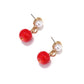 Earedge - Enamel Apple Alloy Drop Dangle Earrings