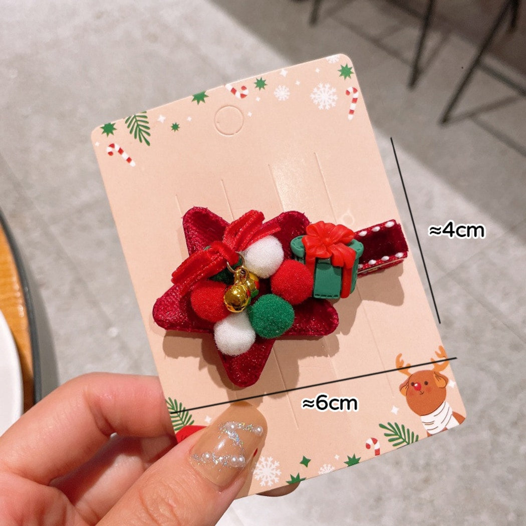 Beau - Bright Christmas Velvet Bow Hair Clip