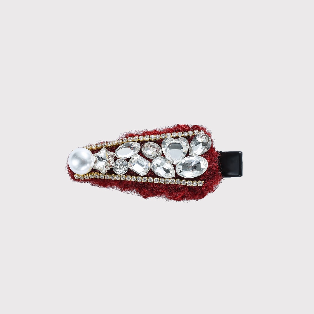 Beau - Red Decorative Plush Hair Clip