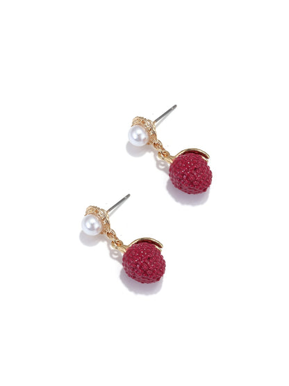 Earedge - Sweet Style Dimensional Lychee Dangle Earrings
