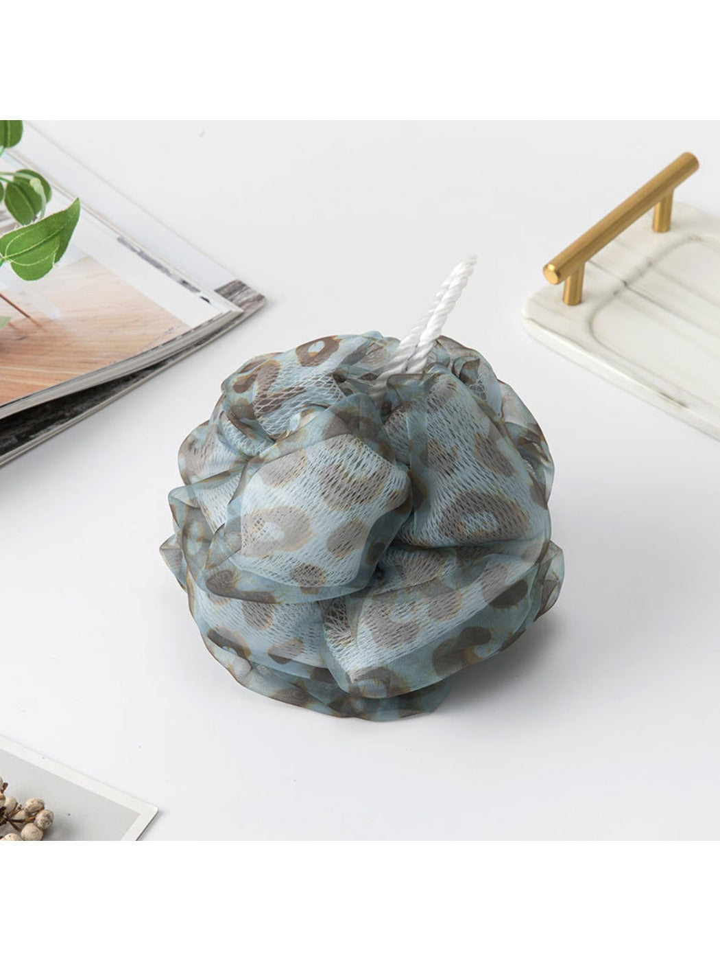 Papo - Soft Leopard Print Bath Pouf