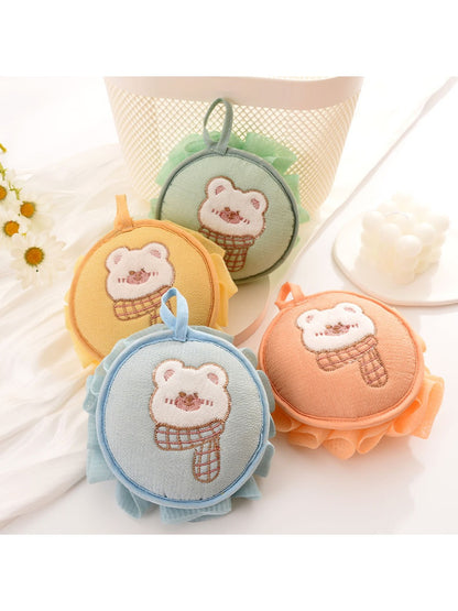 Papo - Cartoon Bear Bath Pouf Soft Foamy Scrubber