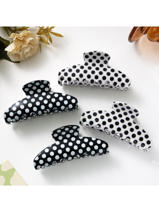 Beau - Elegant Solid Color Polka Dot Claw Clip