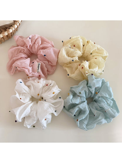Gifty - Decorative Polka Dot Loose Bun Scrunchie