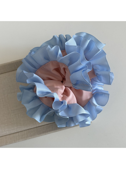 Gifty - Ruffled Lace Trim Double Layer Scrunchie