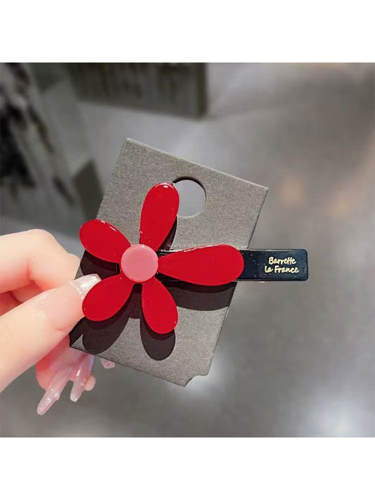 Beau - Small Red Flower Hair Clip