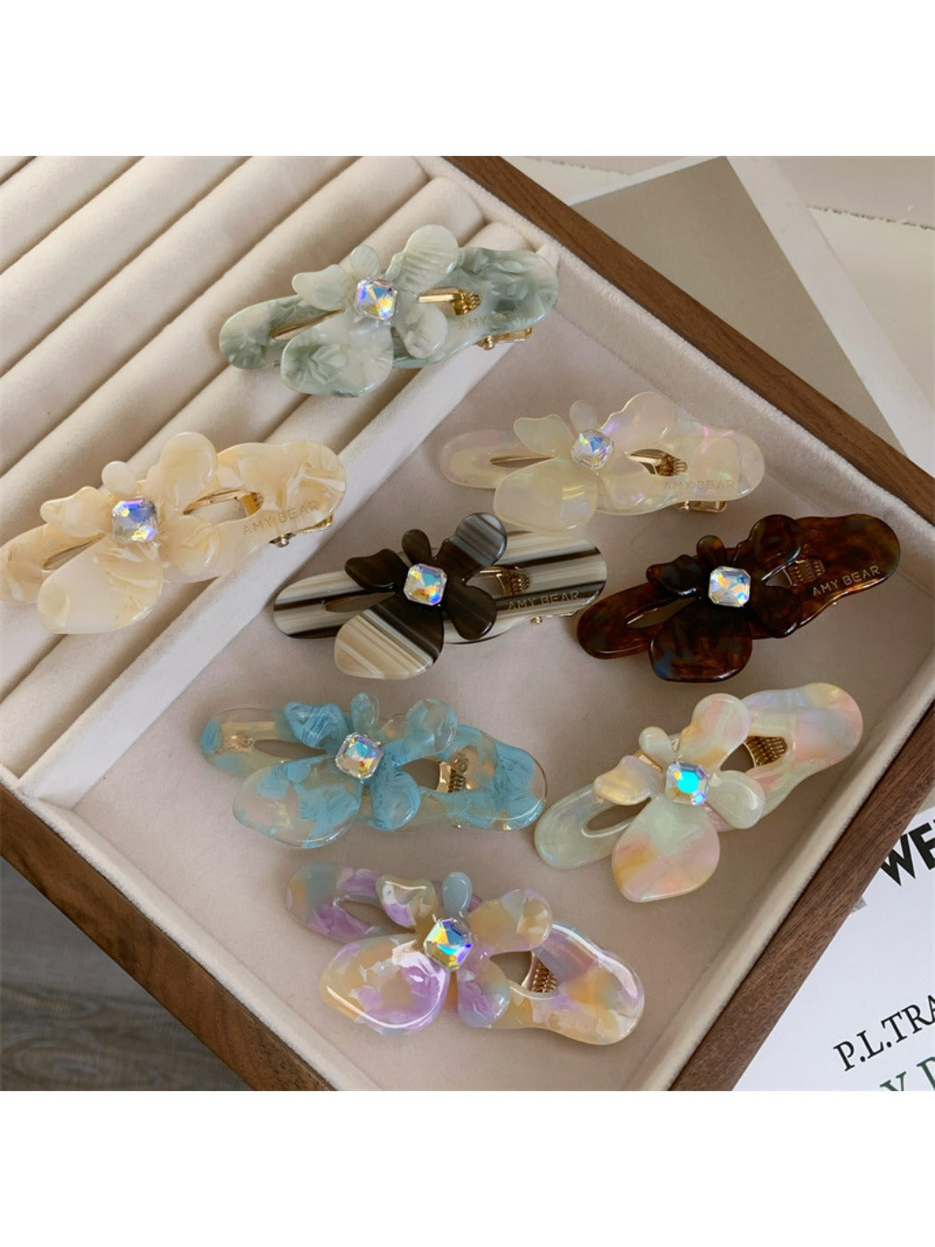 Beau - Sparkling Rhinestone Flower Hair Clips