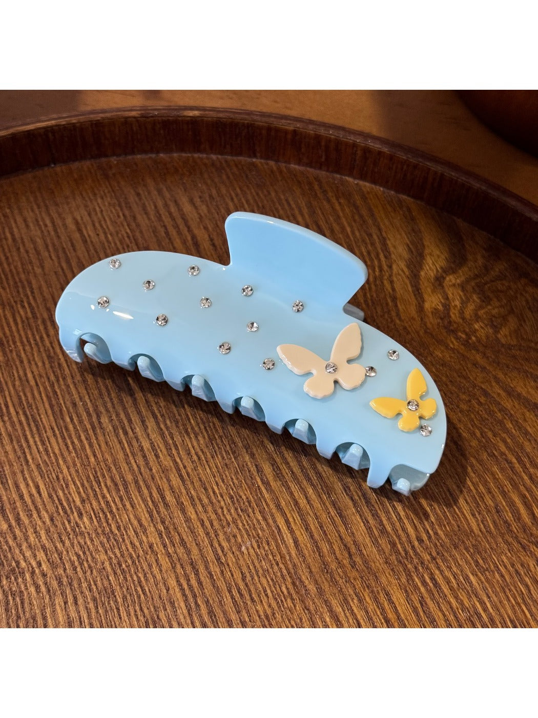 Beau - Painted Butterfly Detail Acetate Claw Clip