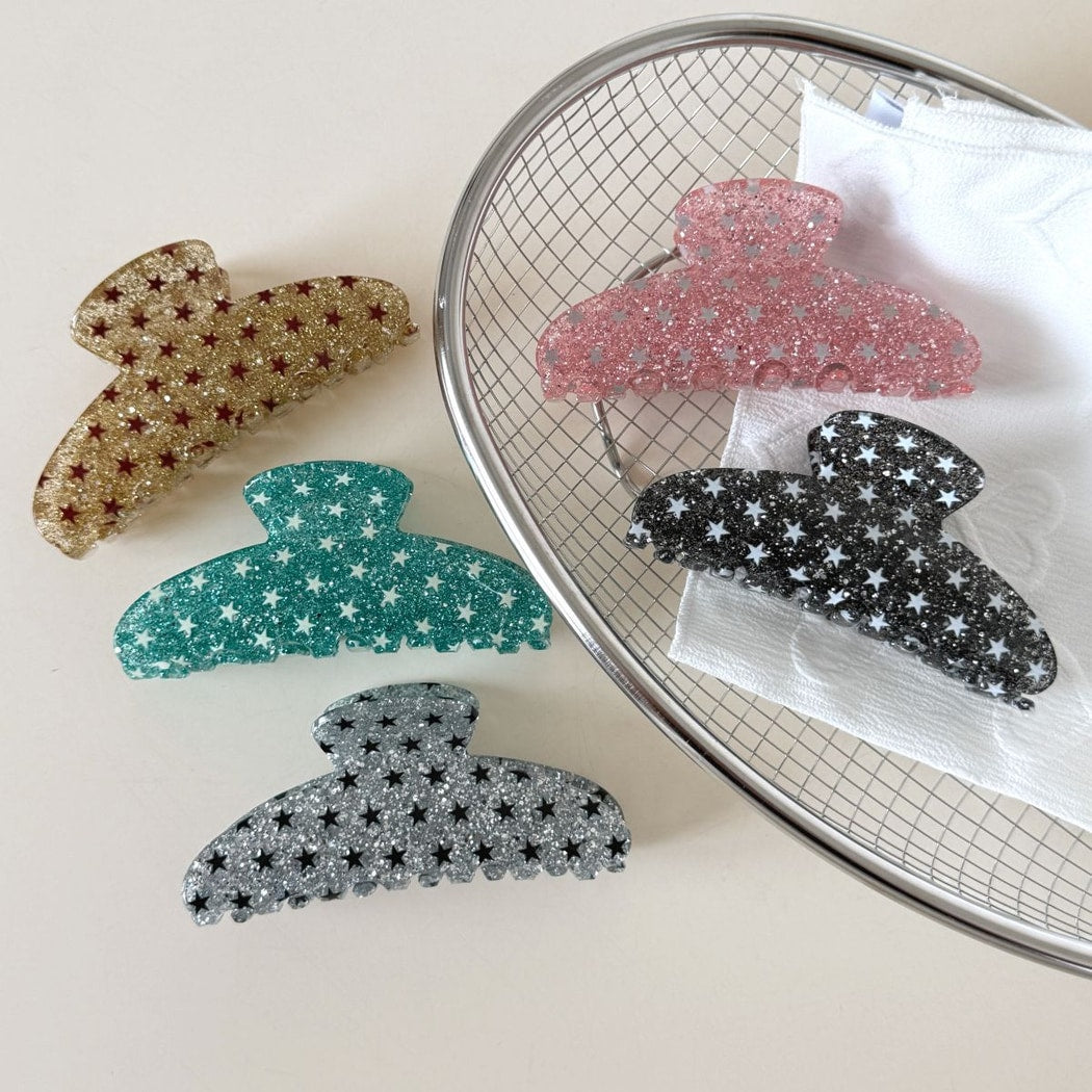 Beau - Star Pattern Shimmer Acrylic Hair Claw Clip