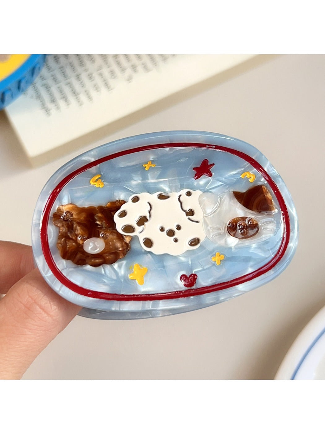 Beau - Puppy Print Round-Shaped Hair Clip
