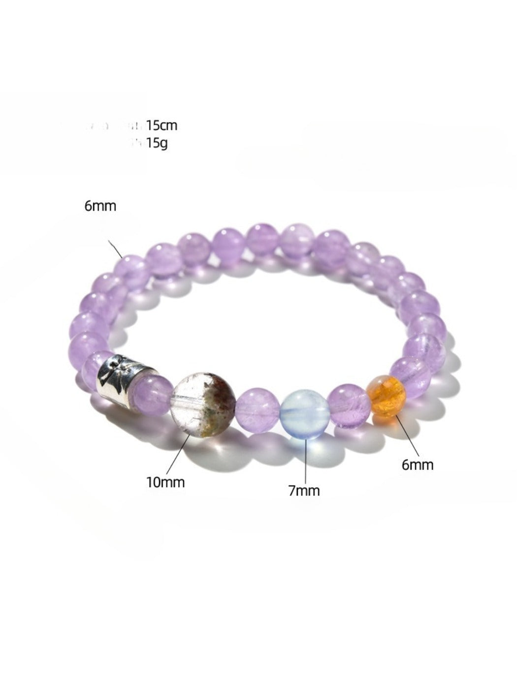 Close-up of Lovra Zodiac Crystal Beaded Bracelet showing detailed crystal beads and zodiac charm