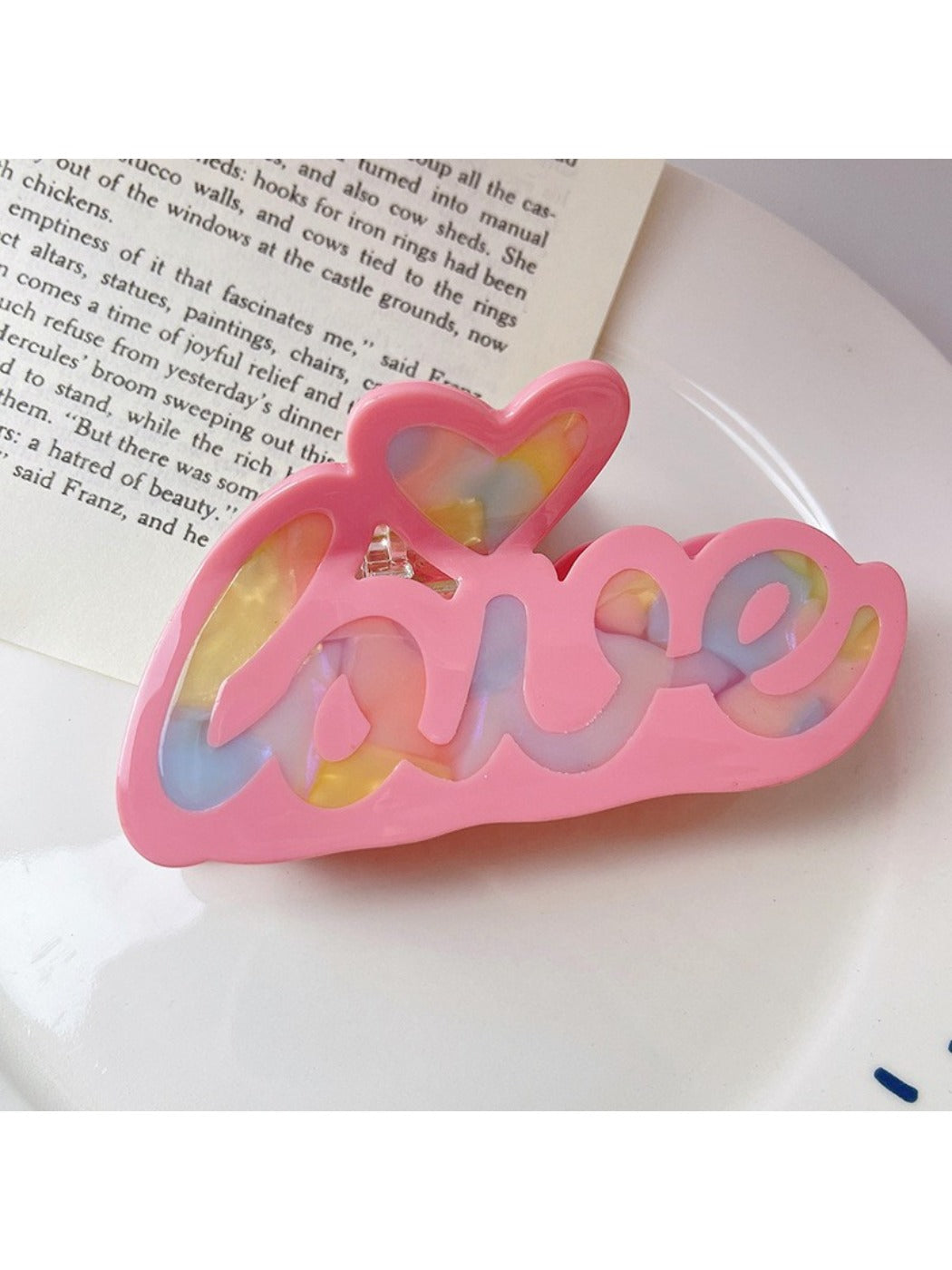 Beau - Love Flower Shaped Acetate Hair Clip