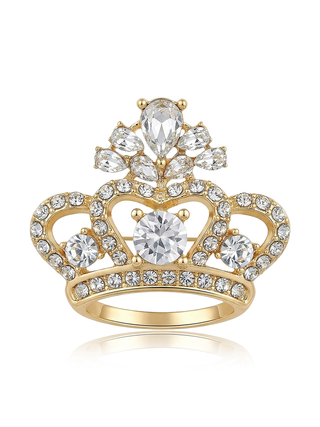 Brovia - Rhinestone Crown Alloy Fashion Brooch