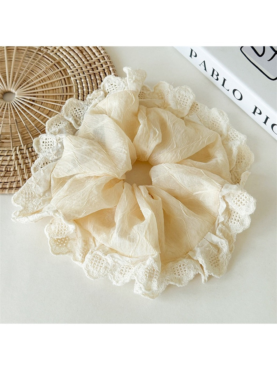 Gifty - Cream Apricot Lace Hair Tie