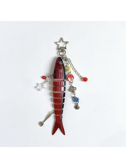 Keypus - Segmented Fish Bag Charm Keychain