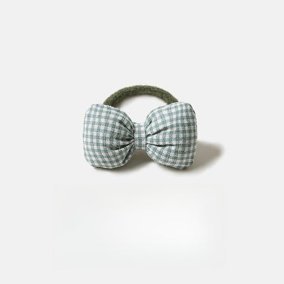 Gifty - Plaid Plush Bow Detail Polyester Hair Tie
