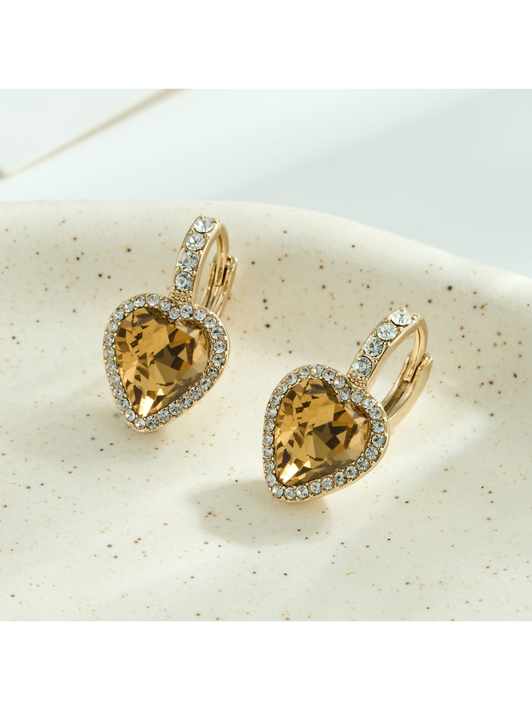 Earedge - Heart Design Alloy Electroplated Earrings