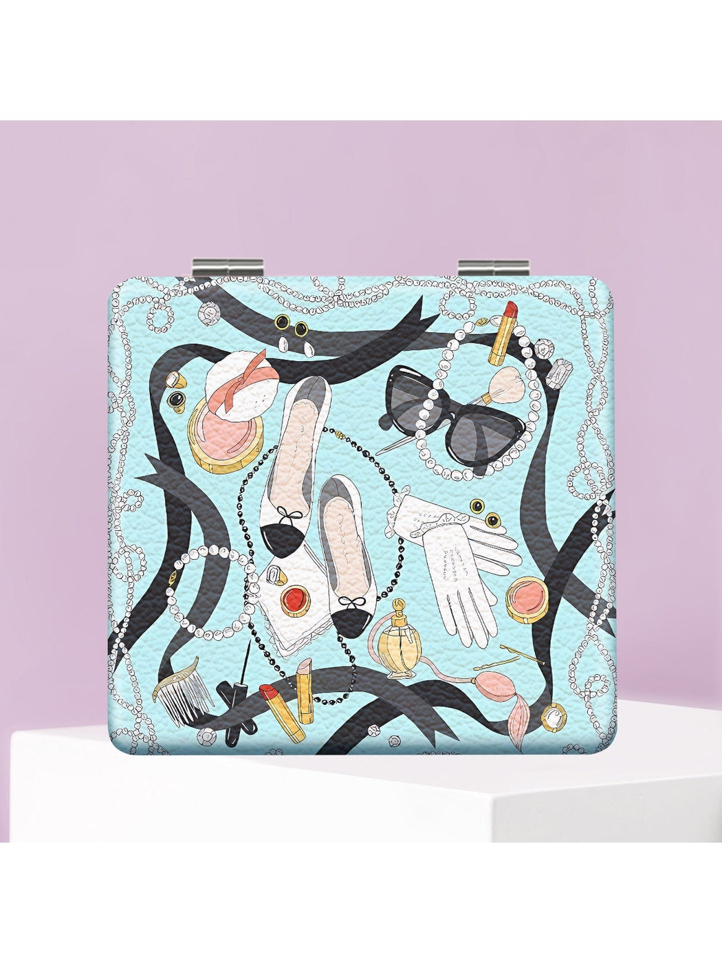 Mirroray - Cartoon Print Glass Folding Case Mirror