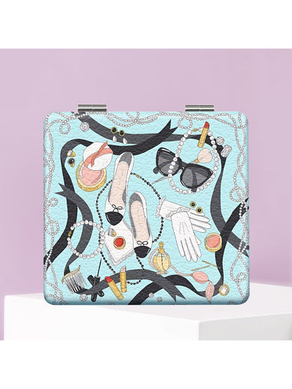 Mirroray - Cartoon Print Glass Folding Case Mirror