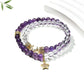 Lovra amethyst double wrap bracelet displayed on a white background showing full length and bead details