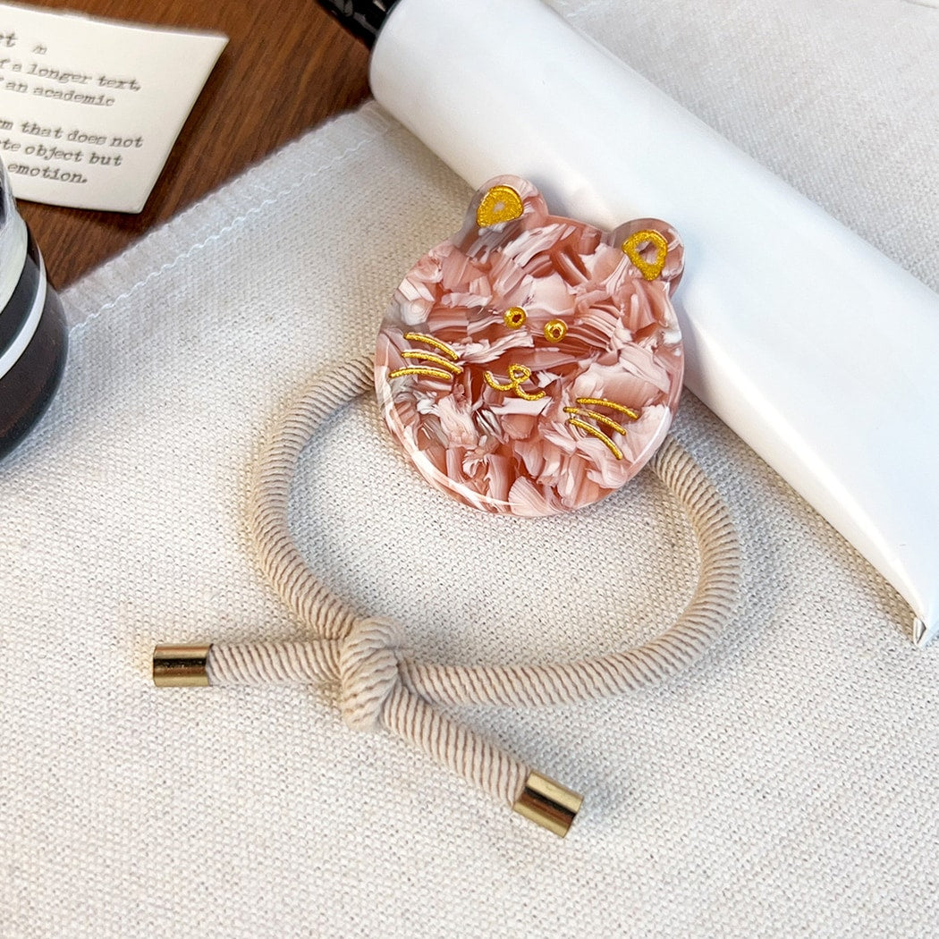 Gifty - Round Disc Cat Motif High Elasticity Hair Tie