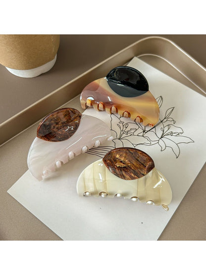 Beau - Retro Color Block Hair Claw Clip