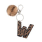 Keypus - Leopard Print Oil-Edged Letter Keychain