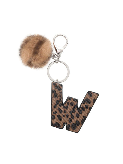 Keypus - Leopard Print Oil-Edged Letter Keychain