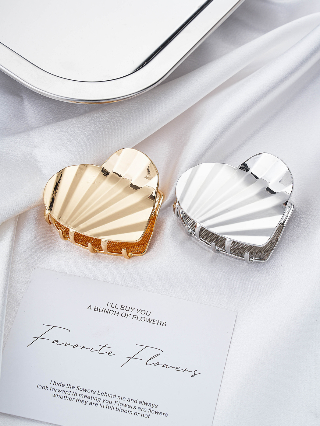 Beau - Heart Design Zinc Alloy Claw Hair Clip