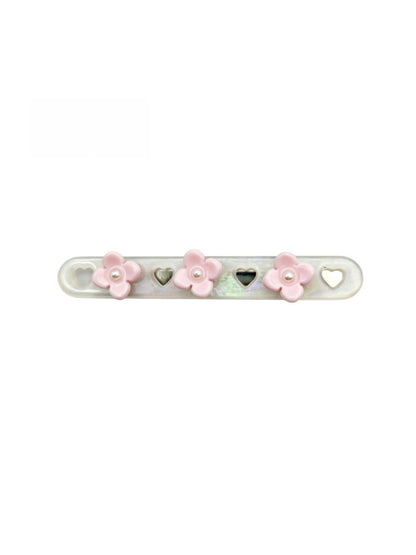Beau - Acetate Floral Hollow-Out Rectangular Hair Clip