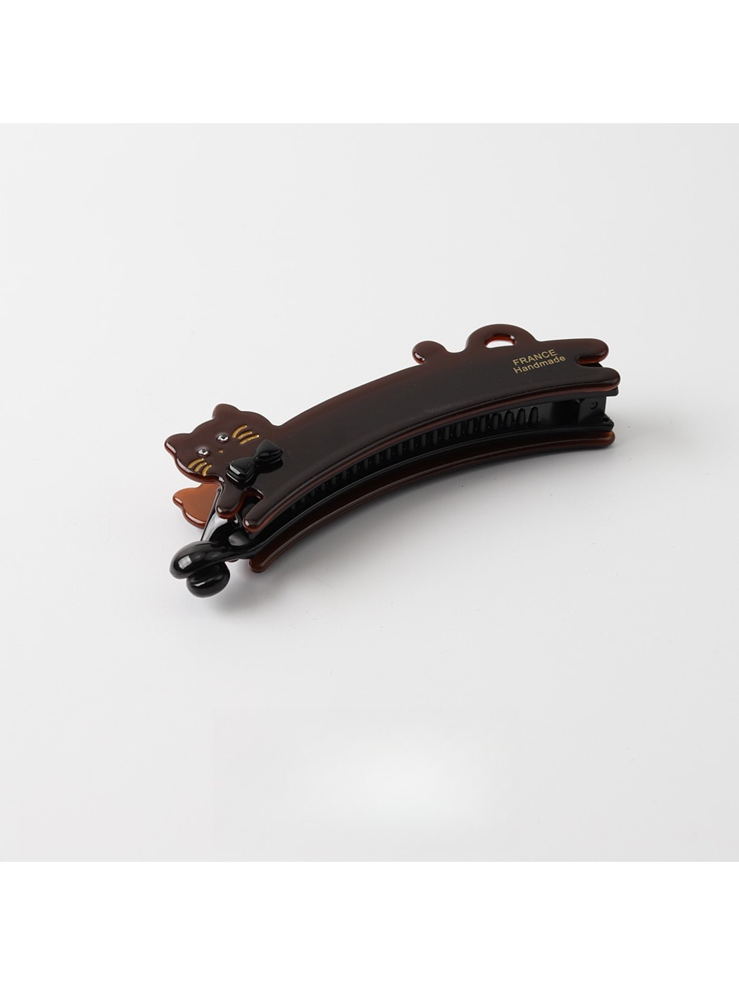Beau - Painted Cat Motif Acetate Fiber Banana Clip
