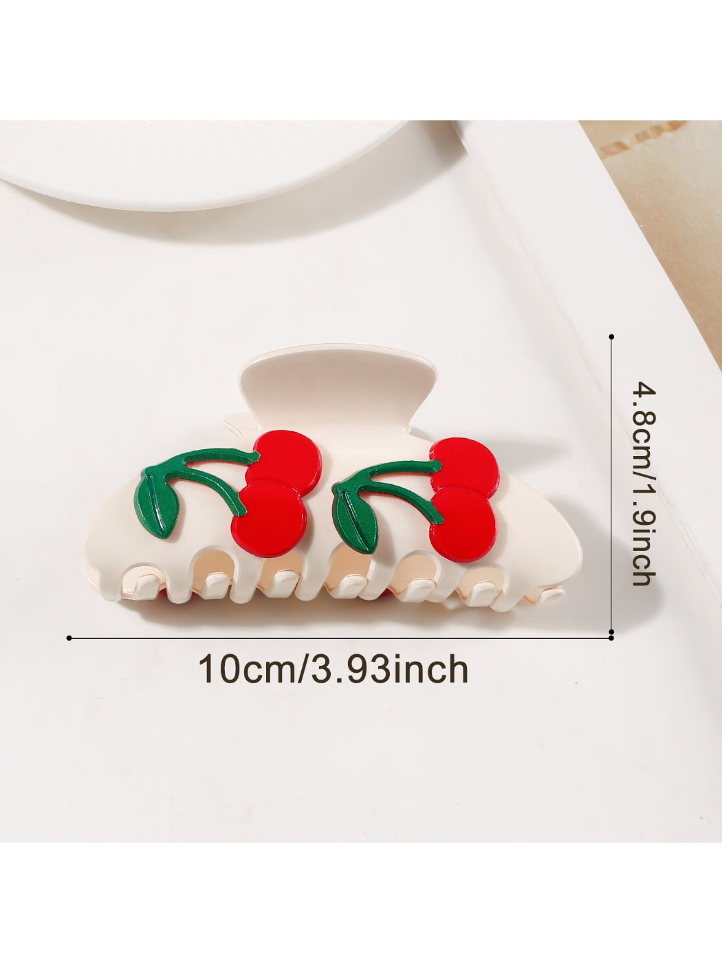 Beau - Half Round Cherry Hair Claw Clip