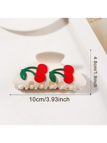 Beau - Half Round Cherry Hair Claw Clip