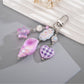 Keypus - Acrylic Conch Gingham Heart Bag Charm Keychain