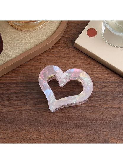 Beau - Iridescent Heart Shaped Claw Clip