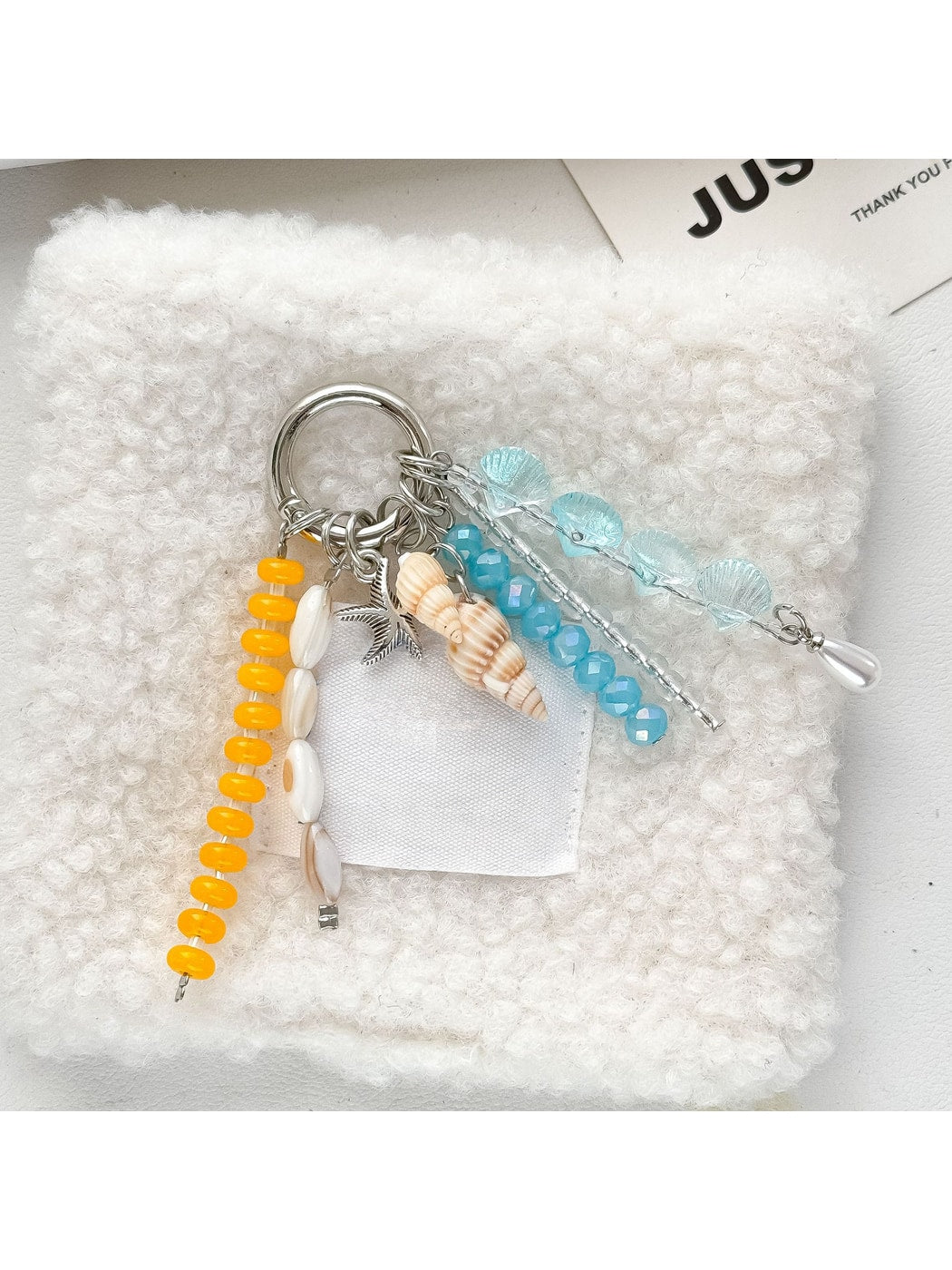 Keypus - Ocean Shell Beaded Decorative Bag Charm Keychain