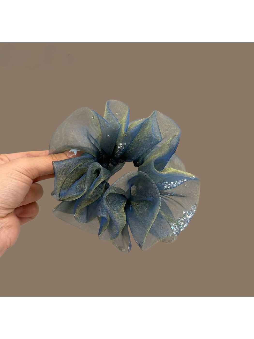 Gifty - Mesh Sparkle Polyester Scrunchie