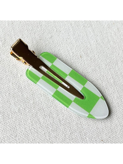 Beau - Geometric Checker Acetate Side Hair Clip