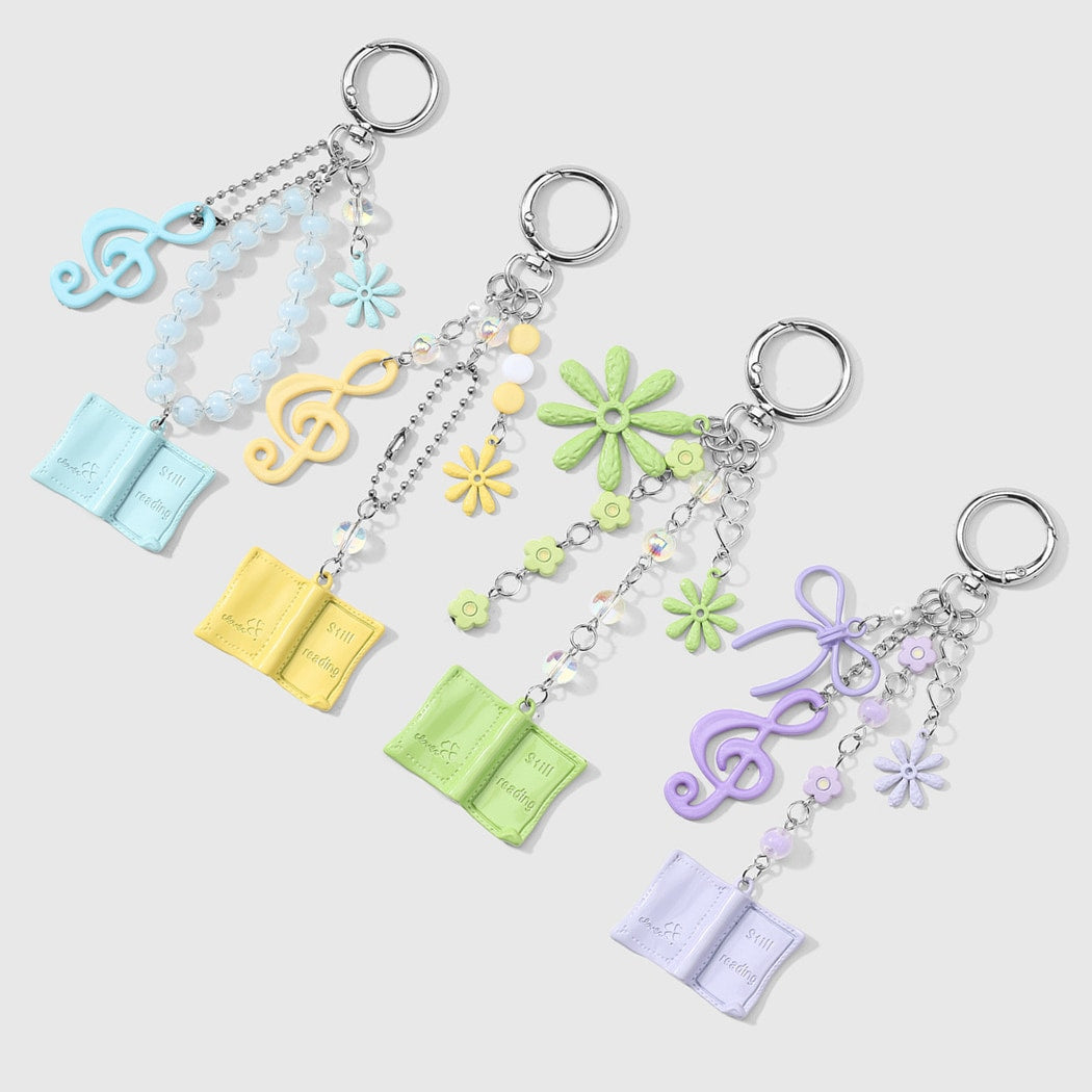 Keypus - Fresh Music Note and Book Charm Keychain