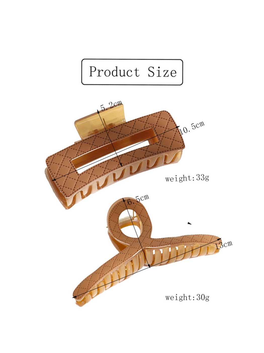 Beau - Geometric Plastic Alloy Square Form Claw Clip