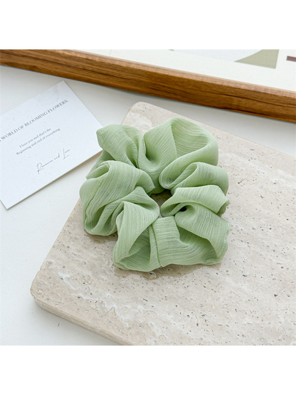 Gifty - Solid Color Chiffon Look Hair Scrunchie