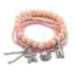 Top view of Lovra multi-row beaded bracelet with bright pastel beads