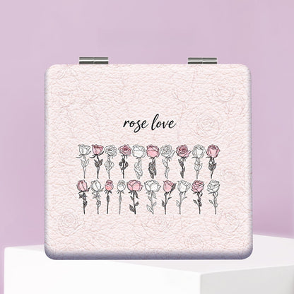 Mirroray - Butterfly Rose Print Folding Compact Mirror