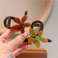Beau - Glossy Flower Motif Acetate Hair Claw Clip