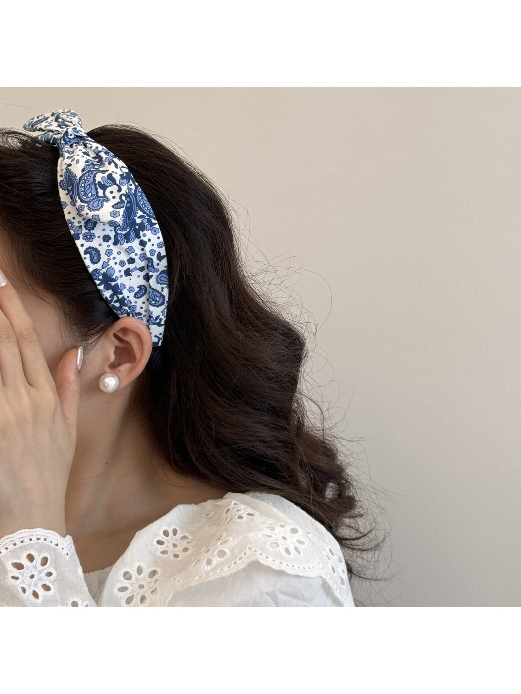 Gifty - Floral Knot Wide Band Polyester Fiber Headband